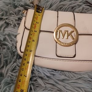 Michel Kors purse, white with gold MK emblem